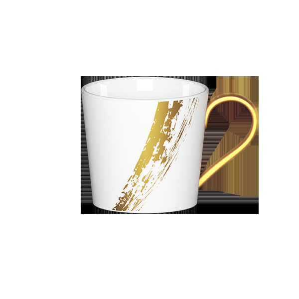BCFRCU09BD14 Чашка круглая  (90мл)9 cl., костяной фарфор, Gold Stroke, RAK Porcelain, ОАЭ