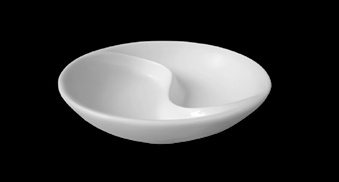 CS0806 Тарелочка d=9 см., 2-х секционная, фарфор,молочно-белый, SandStone, Китай