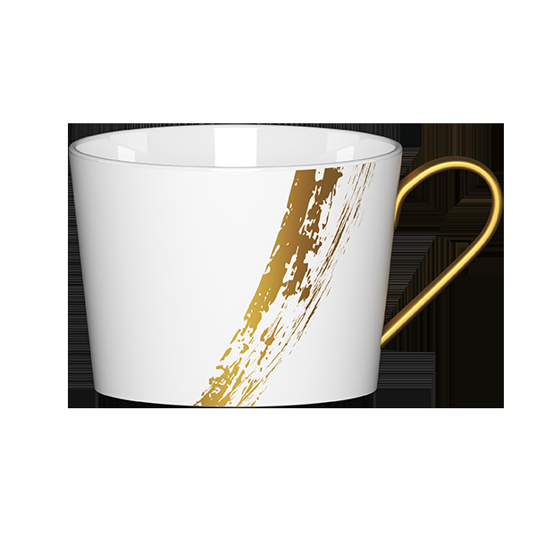 BCFRCU28BD14 Чашка круглая  (280мл)28 cl., костяной фарфор, Gold Stroke, RAK Porcelain, ОАЭ