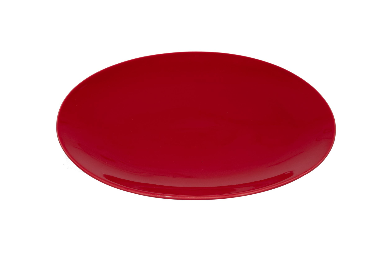CS0062Red Тарелка овальная "Coupe"  30 см., фарфор,цвет красный, Lantana, SandStone, Китай