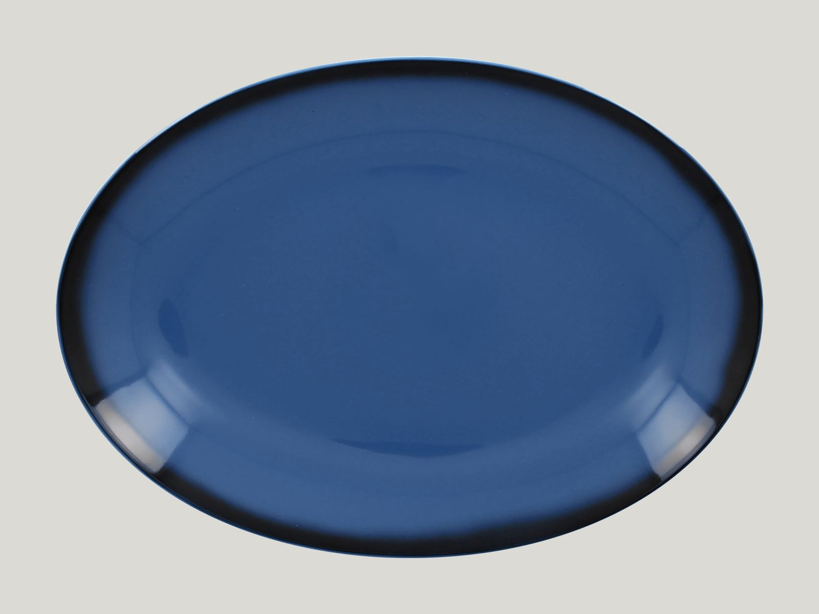 LENNOP36BL Тарелка овальная  36x27 см., плоская, фарфор,цвет синий, Lea, RAK Porcelain, ОАЭ