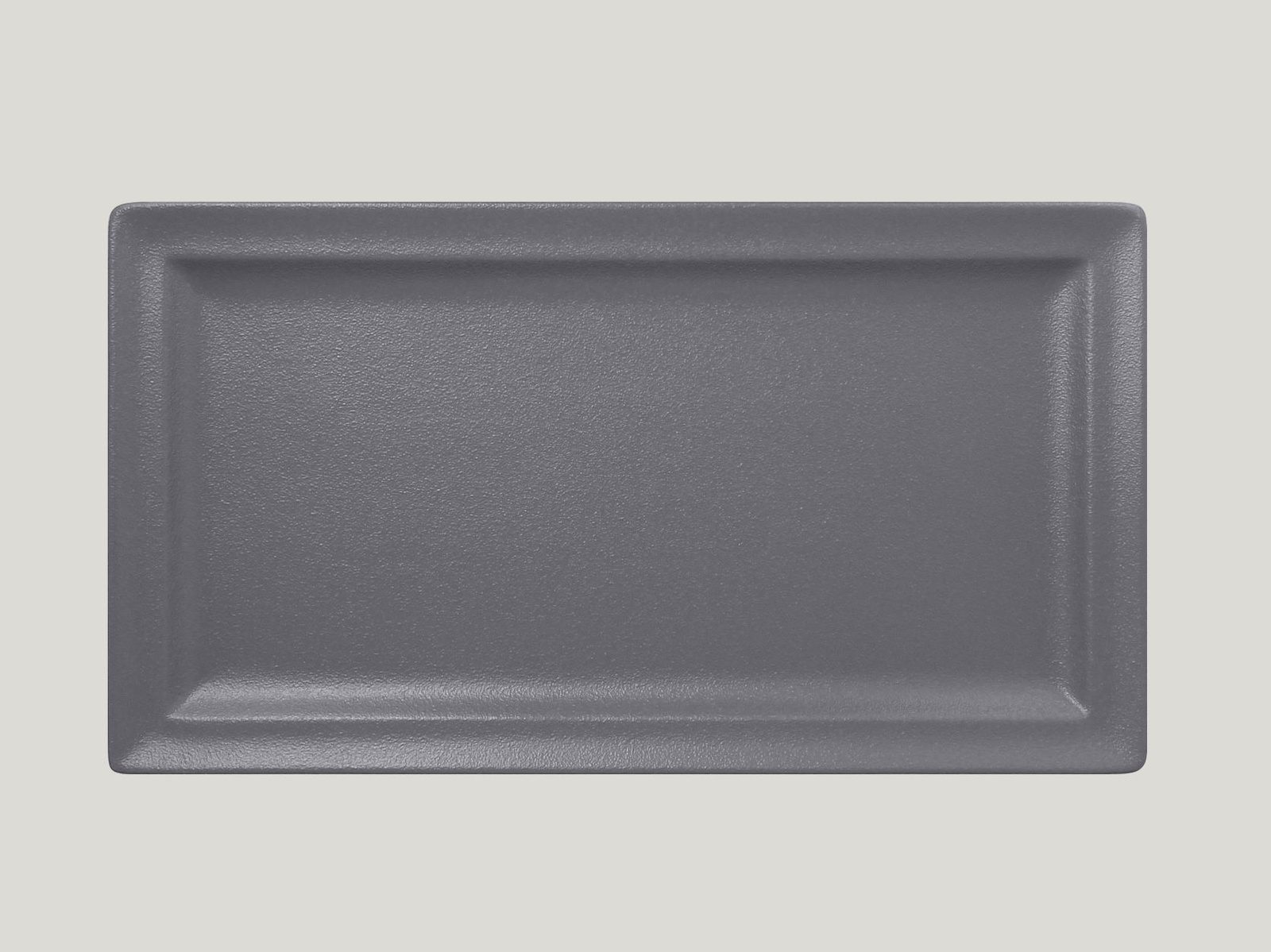 NFCLRP38GY Тарелка прямоугольная  38x21 см., плоская, фарфор, NeoFusion Stone(серый), RAK Porcelain,