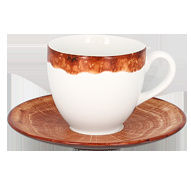 WDCLCU09TB Чашка круглая борт красно-коричневый (90мл)9 cl., фарфор, WoodArt, RAK Porcelain, ОАЭ