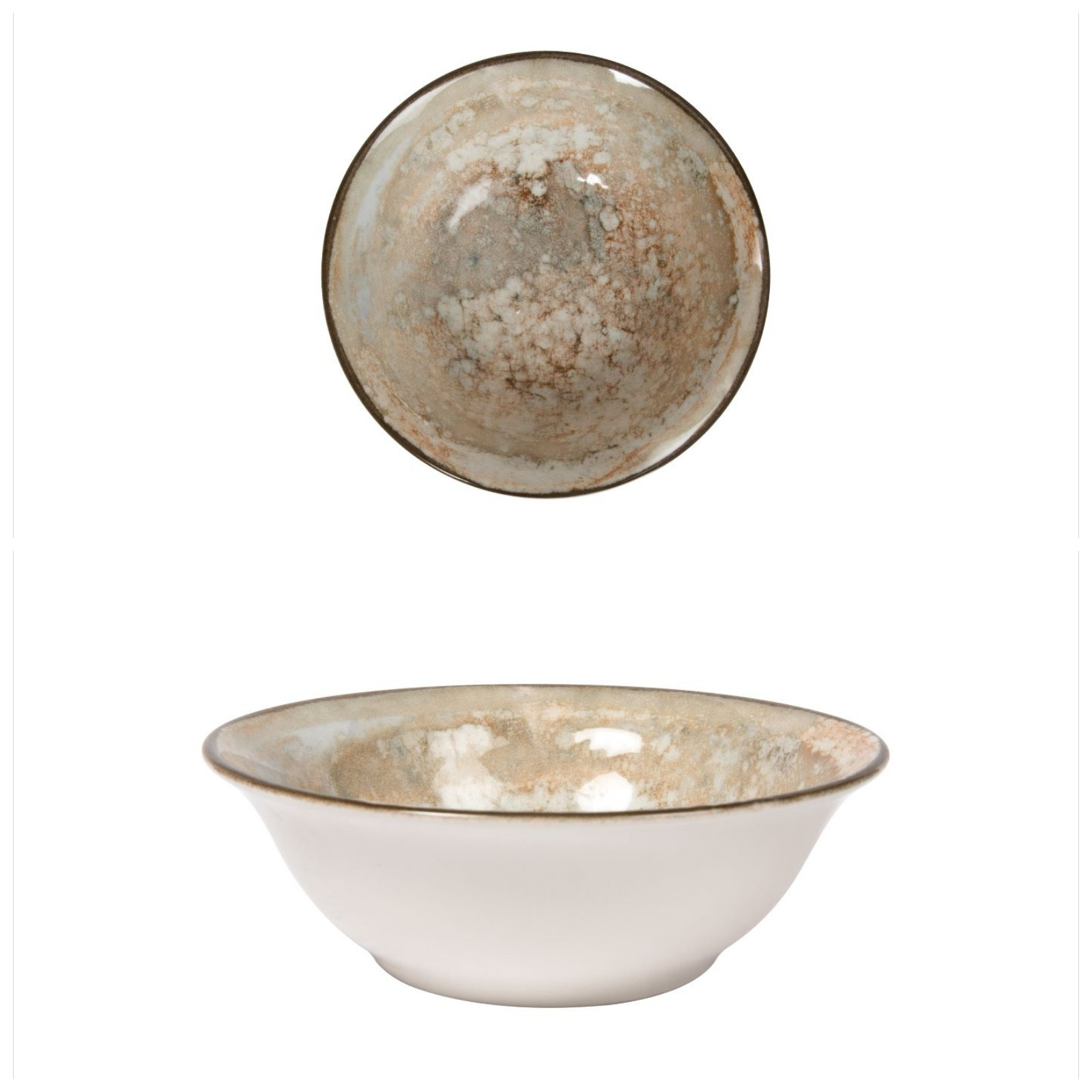 GBSEO19KKR1475 Салатник круглый  d=19см., (600мл)60 cl., фарфор цвет корич.комб., Mars R1475