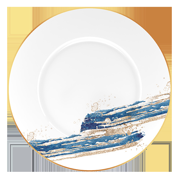 BCFRFP27BD03 Тарелка круглая с бортом d=27 см., плоская, костяной фарфор, Ocean Gold, RAK Porcelain,