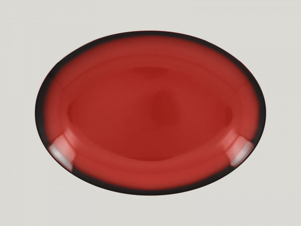 LENNOP32RD Тарелка овальная  32х23 см., плоская, фарфор,цвет красный, Lea, RAK Porcelain, ОАЭ