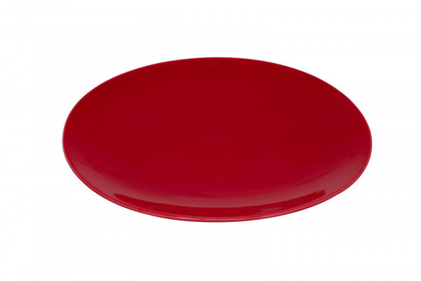 CS0062Red Тарелка овальная "Coupe"  30 см., фарфор,цвет красный, Lantana, SandStone, Китай
