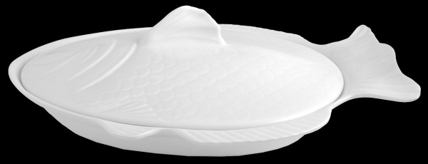 BL31GK00 Блюдо с крышкой для рыбы 950мл, 29х20см., фарфор, Sea