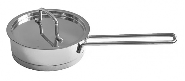mini-02 Сотейник с крышкой, 0.45л., d=12  h=4см., нерж.сталь