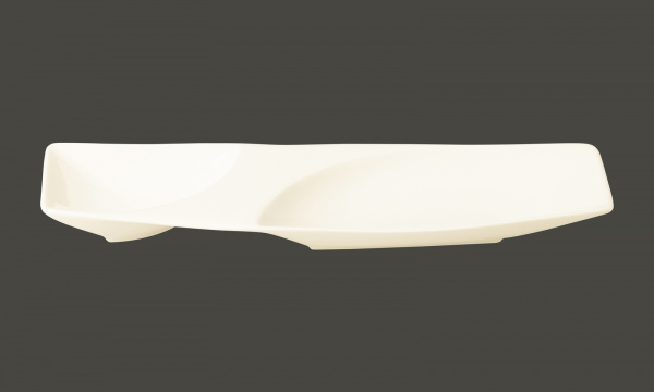 MZTM53 Тарелка прямоугольная  53х17 см., 2-x секционная, фарфор, Mazza, RAK Porcelain, ОАЭ